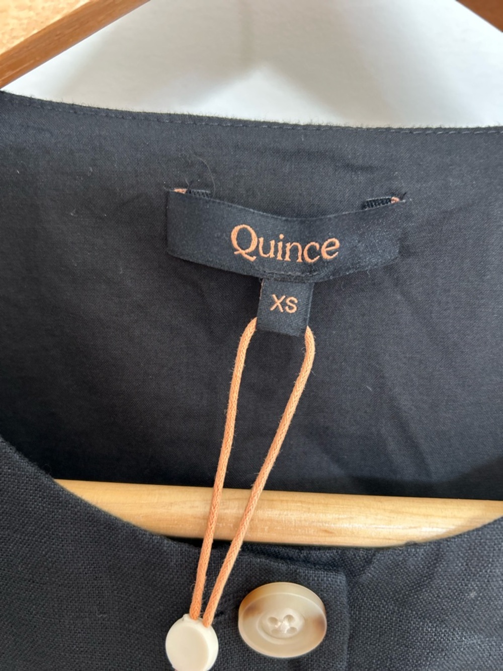 Quince Black European Linen Longline Vest Button-Front Top Size XS NWT Old Money - Picture 2 of 11
